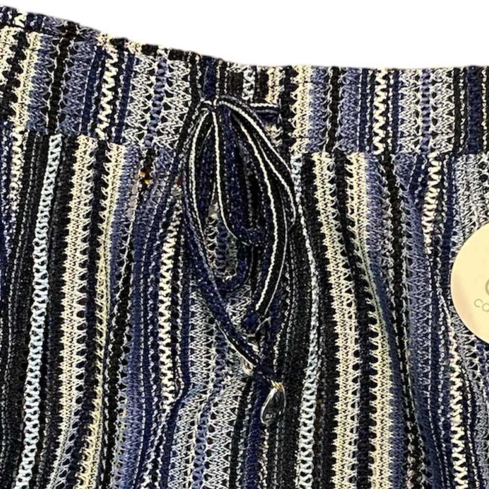 C & C California Blue Striped Open Knit Long Skirt Swim Cover Up X-Large NWT‎ - Picture 3 of 7